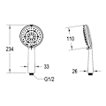 Miniatyrbilde 2 av 10: Dusjhode Vannsparende sprøyte 1SETT 1SETT 1set