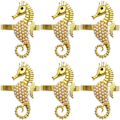 Miniatyrbilde 9 av 10: 2/4stk Seahorse Serviettringer Munnring 4STK 4STK 4PCS