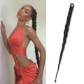 Miniatyrbilde 8 av 10: Long Boxing Braids Chignon Tail SVART black