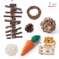 Miniatyrbilde 3 av 10: Hamster Chew Leker Sett Natural Wood Rattan Ball Tilbehør 12pcs