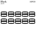 Miniatyrbillede 1 af 10: 10 stk Sports Kedel Spænde Udendørs Karabinhage SORT 2CMSQUARE Black 2cmSquare-Square
