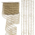 Miniatyrbild 4 av 6: 1 Rolls Mesh Burlap Wired Ribbon Burlap Nätband