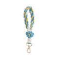 Miniatyrbillede 1 af 10: Håndledsnøglering Flower Macrame BLÅ Blue