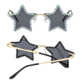 Pikkukuva 10 / 10: Tähtimuotoiset aurinkolasit Rhinestone Pentagon aurinkolasit LIGHT Light blue