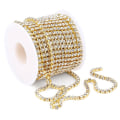 Miniatyrbilde 10 av 10: Rhinestone Chains AB Dense Claw Chain GULL SORT GULL SORT Gold black