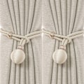 Miniatyrbillede 1 af 8: 2 Stk Gardinbindinger Gardinbindere til Gardiner Gardin Beige 2 Pcs-2 Pcs