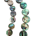 Pikkukuva 1 / 3: 20 kpl Natural Abalone Shell kolikkohelmiä Retro litteä pyöreä kuori