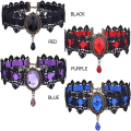Miniatyrbild 3 av 7: Choker Halsband Sammetskedja LILA Purple