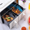 Miniatyrbilde 8 av 10: Air Fryer silikongryter Dual Basket Liner GRÅ grey