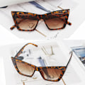 Miniatyrbillede 8 af 10: Cat Eye Solbriller Firkantede Solbriller SORT SORT Black