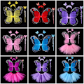 Pikkukuva 8 / 10: Lasten pukurekvisiitta Butterfly Wings -setit PUNAINEN 3 KPL / SET 3 Red 3 pcs/set-3 pcs/set