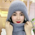 Pikkukuva 7 / 10: Integroitu cap Beanie Hat-huivi KHAKI Khaki