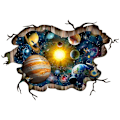 Pikkukuva 1 / 6: 3D Galaxy Planets -seinätarrat Smashed Solar System