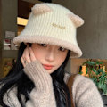 Pikkukuva 10 / 10: Faux Fur Beanies Hattu Neulottu Cap CAMEL camel