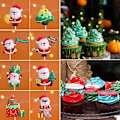 Miniatyrbillede 4 af 10: 1/5 STK Christmas Cake Toppers Glædelig jul 4 4 4