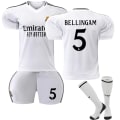 Miniatyrbilde 1 av 2: Real Madrid Hjemme Fotballdrakt Barn 2024-2025 Nr. 5 Bellingham 3-4years