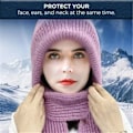 Pikkukuva 6 / 10: Integroitu cap Beanie Hat huivi WINE RED Wine red
