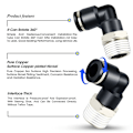 Miniatyrbillede 7 af 7: 10 stk. Push To Connect Tube Fitting PNEUMATISK Hanalbue Hurtig