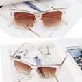 Miniatyrbillede 4 af 10: Cat Eye Solbriller Firkantede Solbriller SORT LEOPARD SORT Black Leopard