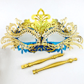 Miniatyrbilde 10 av 10: Maskerademaske med holdepinne GULL&SORT GULL&SORT