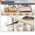 Miniatyrbillede 5 af 10: Skuffepind Stativ Under Skrivebord Skuffe Organizer TRANSPARENTE Transparente 20x18x7.5cm)
