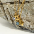 Pikkukuva 4 / 10: Zodiac kaksinkertainen riipus kaulakoru Birthstone riipus NEITSI NEITSI Virgo