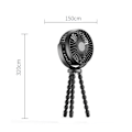 Miniatyrbillede 2 af 8: Blæksprutte Fan Stroller Fan SORT 5200MAH 5200MAH