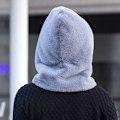 Miniatyrbilde 3 av 10: Integrert Cap Skjerf Beanie Hat Skjerf WINE RED Wine red