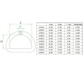 Pikkukuva 2 / 10: 15 kpl D-sormus puolipyöreä metallirengas 4X25X22MM 4x25x22mm