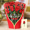 Pikkukuva 7 / 10: 3D Pops-up -kimppu paperikukat PUNAINEN LILY PUNAINEN LILYA Red Lily