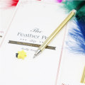 Miniatyrbillede 4 af 9: Guld Spray Feather Kuglepen Feather Pen SORT Black