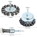 Miniatyrbillede 2 af 6: 3 STK Knotted Wire Wheel Cup Brush Twist End Brush Set Polering