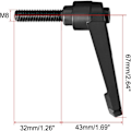 Miniatyrbillede 2 af 6: 2stk M8 X 32mm Gevindgreb Justerbart Klemmegreb Tryk