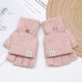 Miniatyrbild 1 av 10: Stickade Handskar Half Finger Vante ROSA Pink