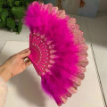 Miniatyrbild 1 av 10: Feather Folding Fläkt Party Dekor ROSE RED rose red