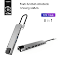 Miniatyrbild 9 av 11: 8 i 1 Typ C till USB-C Hub 4K HDMI Adapter USB 3.0-port