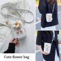 Miniatyrbild 3 av 9: Fashion Nylon Flower Axelväska Söta Crossbody-väskor blå