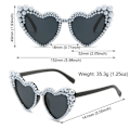 Miniatyrbillede 3 af 10: Imitation Pearl Frame Solbriller Cat Eye Eyewear SORT SORT Black