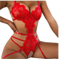 Miniatyrbilde 1 av 8: Sexy Body Blonde Transparent BH RØD L Red L