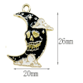 Miniatyrbillede 4 af 4: Halloween Emalje Charms Sort Måne Vedhæng Gotisk Charm
