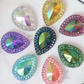 50st 13*18mm Glitter Vattendropp Rhinestone Flatback Applique multicolor