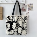 Miniatyrbillede 2 af 10: Kvinders taske med stor kapacitet Cute Style Canvas Tote Bag C C C