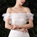 Miniatyrbillede 7 af 10: Bride Shawl Evening Prom Cape STYLE3 STYLE3 style3