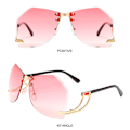 Pikkukuva 5 / 10: Reunuksettomat aurinkolasit Wrap Auringonlasit GRADIENT PINK