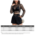 Miniatyrbillede 2 af 10: Sexede Crop Toppe til Kvinder Mesh Pearl Toppe SILVER L L Silver L-L