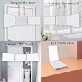 Miniatyrbillede 5 af 11: 3-vejs Trifold Spejl 360° Barber Spejl SORT black
