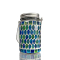 Miniatyrbillede 1 af 10: Mosaik Solar Lights Mason Jar Lampe BLÅ CYLINDER CYLINDER Blue Cylinder-Cylinder