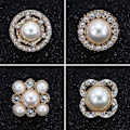 Miniatyrbillede 4 af 10: Brocher Pins Rhinestone Button 18MMC C 18MMC