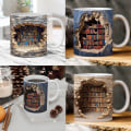 Miniatyrbillede 8 af 8: 3D-bogreolkrus En bibliotekshyldekop 2 2 2