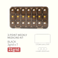 Miniatyrbillede 1 af 10: Ugentlig Pilleæske Medicindispenser SORT 21 GRID 21 GRID black 21 grid-21 grid